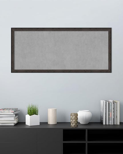 Amanti Art Black Framed Magnetic Board 23x51 Oversize Vision Board for use with Magnets, 100% Metal Sheet to Display Items as Office Decor or for Home Organization in mudroom, Kitchen or Kids Room