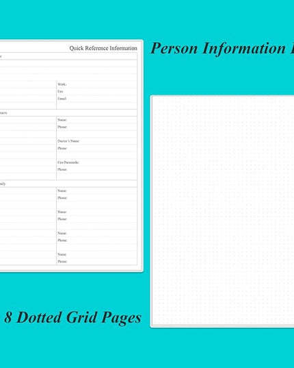 Daily Planner Undated - 8.5" x 11" To Do List Notebook Hourly Schedules, 150 Sheets/300 Pages Spiral Appointment Planner for Women and Men,PVC Hardcover, Inner Pocket, Elastic Closure, Teal Flowers