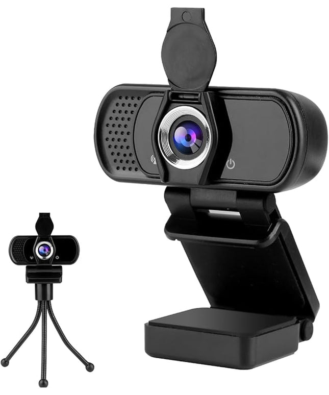 Full 1080P HD Webcam with Microphone, USB Webcam for Laptop and Desktop, External Web Camera, Streaming PC Web Camera with Privacy Cover and Tripod, Widescreen Web cam for Zoom Skype YouTube
