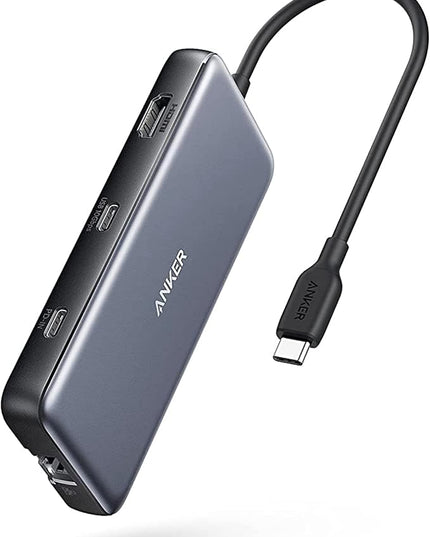 Anker USB C Hub with Ethernet, 8-in-1 Multiport Ethernet Adapter with 4K 60Hz HDMI Port, 85W Power Delivery, 10Gbps USB C and 2 A Data Ports, microSD SD Card Reader, for MacBook Pro/XPS/iPad and More