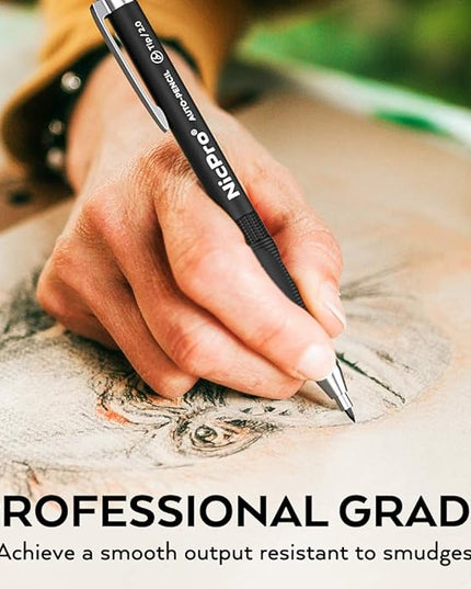 Nicpro 11 Pieces Colors 2mm Mechanical Pencil Set, 3 PCS Carpenter Drafting Pencil 2.0 mm for Art Drawing Writing Sketching Construction with 6 Tube Pre-Sharpen 2B & Color Refill, Eraser, Sharpener