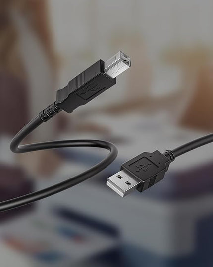 MUNBYN USB Cable, Black USB Cord for 130B, 941B, and P941 Thermal Printers, and Other Shipping Label Printers