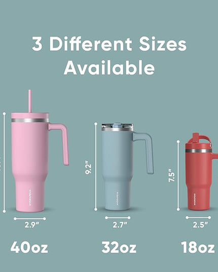 Hydrapeak Voyager 40 oz Tumbler with Handle and Straw Lid | Reusable Stainless Steel Water Bottle Travel Mug Cupholder Friendly | Insulated Cup (Alpine)