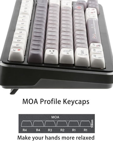 134 Keys MOA PBT Keycaps Set for Cherry Gateron MX Switches Mechanical Keyboard Key Cap (Smart Fish)