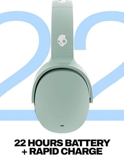 Skullcandy Hesh ANC Wireless Over-Ear Bluetooth Headphones, Active Noise Cancelling, Up to 22 Hrs Battery, Foldable Lightweight Design, Microphone for iPhone Android - Preppy Sage