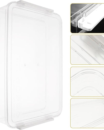 Transparent Document Storage Box with Snap-tight Lid Wear-resistant File Organizer for Home Office Large Clear File Box for Document and Paper Storage Desktop Filing