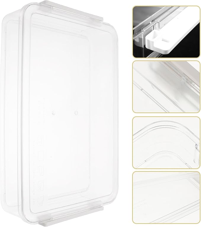 Transparent Document Storage Box with Snap-tight Lid Wear-resistant File Organizer for Home Office Large Clear File Box for Document and Paper Storage Desktop Filing