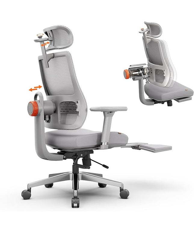Newtral Ergonomic Office Chair-Home Office Desk Chair with Footrest, Auto-Following Backrest & Headrest, 4D Armrests, 96°-136° Recline