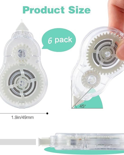 M&G White Correction Tape, Easy to use applicator for Instant Corrections, 39.37 Ft/Pack,for Office (6 Pack, 12M/472"x 0.2")