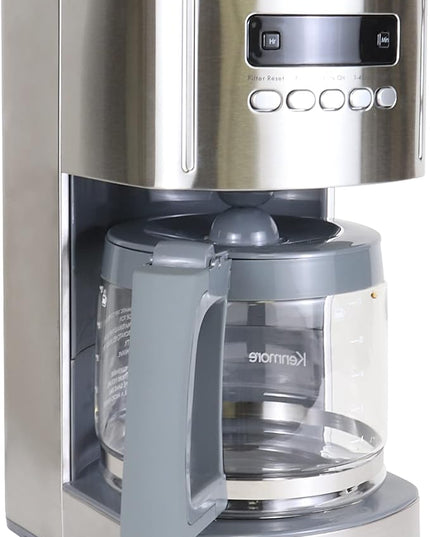 Kenmore Drip Coffee Maker - 12 Cup Programmable Cafe Machine With Glass Pot, Regular & Bold Brew, Auto Shut Off Large Water Reservoir, Reusable Filter, Kitchen Appliances For Cafeteria Barista