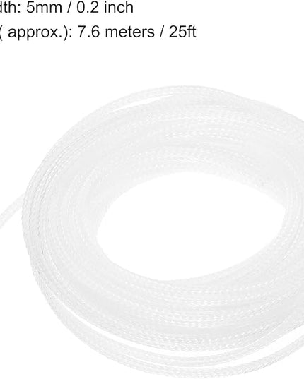 uxcell PET Expandable Sleeving 25ft 1/8" Clear Cable Management Sleeve Cord Organizer for Wrap Protect Cable