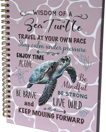 Cute Notebooks Journal For Women - Sea Turtle Dairy Funny Hardcover College Ruled Lined,5.8"X8.3",Pretty Spiral Meeting Notebook,Gifts For Sea Turtles Lover Men Friends On Birthday Christmas Mothers Day (Fuchsia)