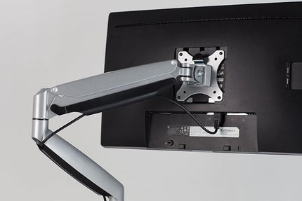Mount-It! Single Monitor Arm Desk Mount | Gas Spring Monitor Arm | Full Motion Articulating Height Adjustable | Fits 21 22 23 24 27 30 32 Inch VESA Compatible Computer Screen | Clamp and Grommet Base