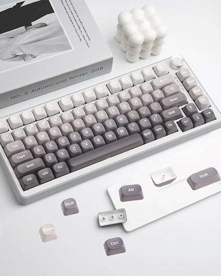 134 Keys MOA PBT Keycaps Set for Cherry Gateron MX Switches Mechanical Keyboard Key Cap (Gradient Gray)