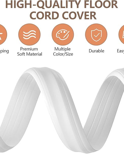 AGPTEK Heavy Duty Floor Cable Cover Cable Protector, 6.5 Ft Floor Cord Protector 3 Channels Floor Cord Cover (Mid Channel 0.93") Contains Cords, Cables and Wires, Good for Office, Home, or Outdoor