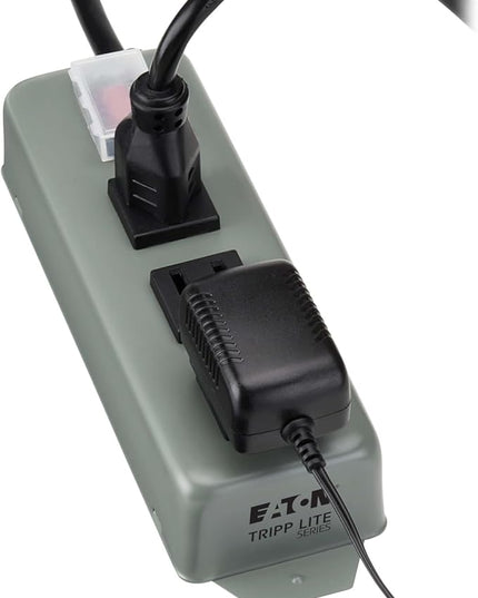 Eaton Tripp Lite Series 3-Outlet Heavy Duty Power Strip, Metal, Mountable (Wall Mount & Under Desk), 6ft Extension Cord, On/Off Switch Cover, Industrial Garage Shop Work Bench Applications (3SP)