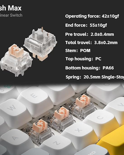 nuphy Halo65 V2 Wireless Mechanical Keyboard with PBT Keycaps, 65% Hot Swappable Custom Gaming Keyboard Compatible with QMK/VIA, RGB Backlit, Gasket Structure, BT5.0/USB-C/2.4GHz,Black-Blush Switches