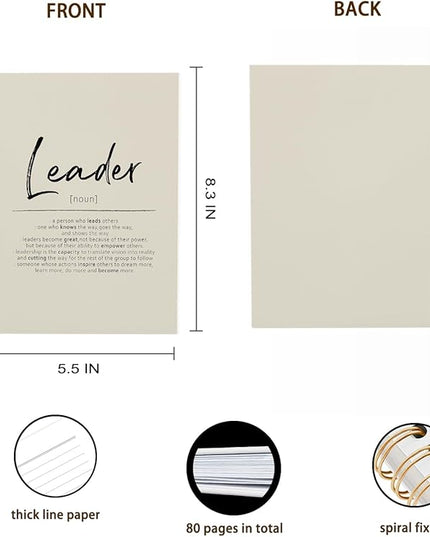 OXW Beige Notebooks for Work, Leadership Gifts Office Work Notebook Journal for Writing Meeting Note Taking, Thank You Appreciation Gifts for Women Men Leader Mentor Boss Manager Principal, 5.5"x8.3"