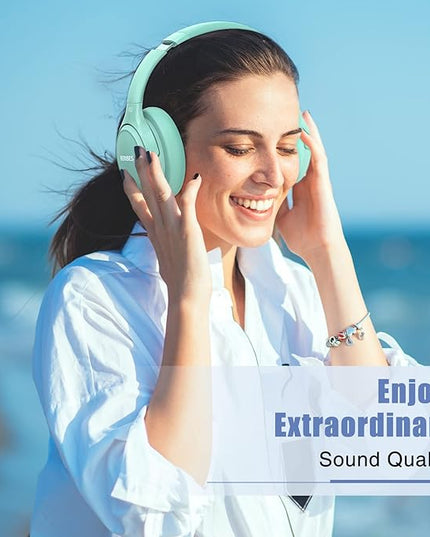 BERIBES Bluetooth Headphones Over Ear, 65H Playtime and 6 EQ Music Modes Wireless Headphones with Microphone, HiFi Stereo Foldable Lightweight Headsets, Deep Bass for Home Office Cellphone PC Ect.