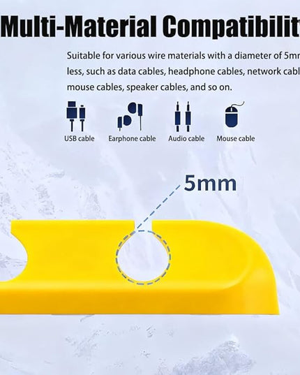 Cable Holder Clips，5 Packs Yellow Cable Management Cord Organizer Clips Silicone Self Adhesive for Desktop USB Charging Cable Nightstand Power Cord Mouse Cable Wire PC Office Home(7-5-3-2-1 Slots)