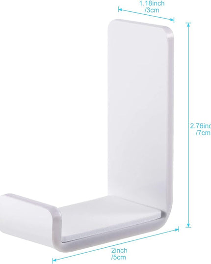 Weewooday 4 Pieces Headphone Hanger Holder Desk Adhesive Headphone Hook Wall Mount Headset Stand Acrylic Holder with Glues for General Purpose Game Earphone(White)