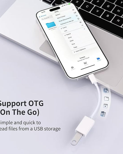 USB C to USB 3.0 Adapter [2 Pack], USB C Male to USB Female OTG Cable Thunderbolt3 to USB Adapter Compatible with MacBook Pro/Air, iPhone 17 Pro Max/17 Plus/17/16/15, Galaxy S24/S23/S22/S21