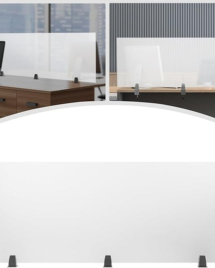Desk Divider for Students and Desk Privacy Panel, Frosted Acrylic Plexiglass Shield with Clamps for Offices Schools Call Centers, Ideal Cubicle Light Shield - 60”L X22”W