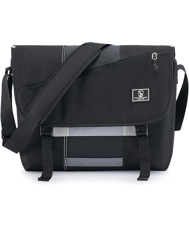 OIWAS Messenger Bag for Women, 17 Inch Laptop Crossbody Bags Men Casual Satchel Shoulder Bag College Travel Office Briefcase (Black, 17 inch)