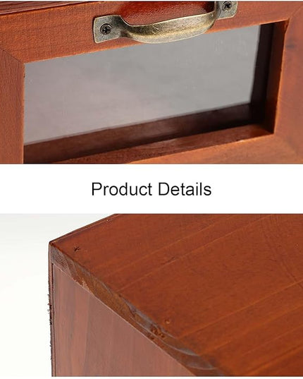 Wooden Monitor Stand Riser with Acrylic Drawers Desk Storage Organizer Desktop Shelf for Home Office Workspace Computer Accessories