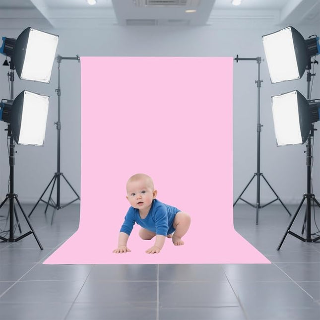 Pink Photo Backdrop for Photoshoot, Pink Photography Backdrop for Portraits, Fabric Background for Product Photography and Video Creation 3FTx5FT