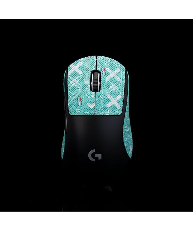 Grip Tape for logitech G Pro X Superlight 2 DEX (GPW4) - Anti-Slip,Enhanced Control, Sweat Resistance,Improves FPS Gaming Grip & Mouse Protection [Pre-Cut] Printsteam Cyan 0.5mm