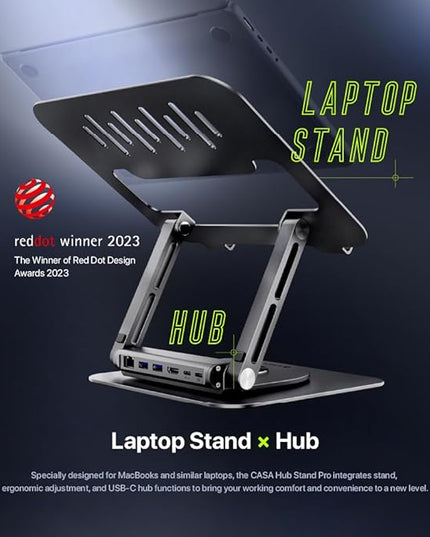 ADAM elements USB-C Stand Pro/Laptop Docking Station – Hub Stand Pro 6in1 Multiport Stand Hub for M2/M1 Mac, iPad & Laptop Series