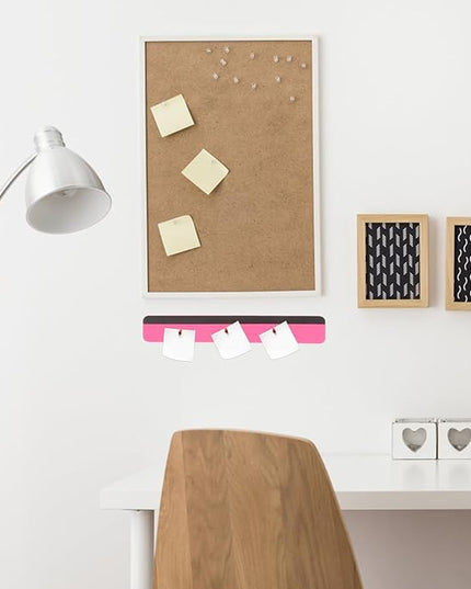 Magnetic Felt Bulletin Board Strips Set Colored Wall Memo Board Pieces Yellow Pink Green Gray for Office and Classroom Organization