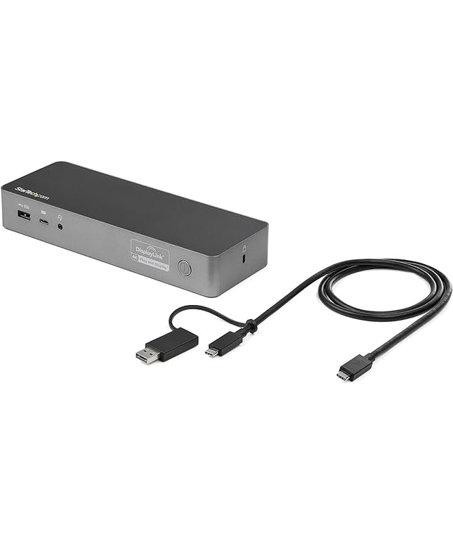 StarTech.com USB-C / USB-A Hybrid Docking Station for MacBook Pro / Air M1 M2 M3 M4 & Windows, Universal Dual 4K 60Hz HDMI DP Dock, Thunderbolt Compatible, 60W Laptop Charging