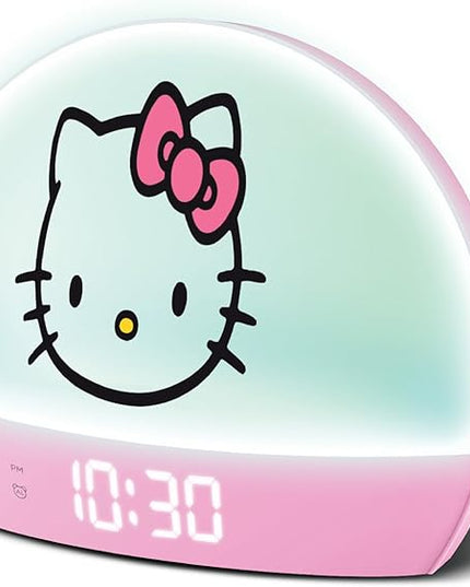 Hello Kitty Sunrise Alarm Clock - Multicolor Lights, USB Charging, LED Display, and Snooze Function