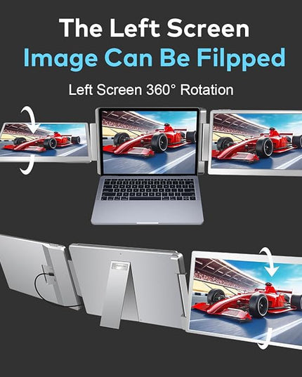 15.6" Laptop Screen Extender for Triple Display - FHD 1080P Portable Monitor For Laptop - Compatible with MacOS/Windows/Android - USB C Detachable Plug & Play Extended Screen for 12-17" Laptops