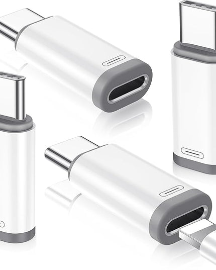 Temdan 4 Pack Lightning to USB C Adapter for iPhone 15/16/17 Pro/17 Pro Max,for iPhone 17/16 Charger,17/16 Accessories,Fast Charging & Data Transfer,USB C Charger Connector Cable,Not for OTG-White