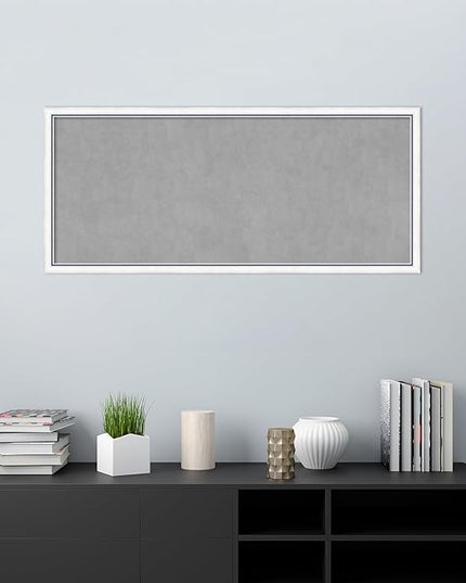 Amanti Art White Framed Magnetic Board 22x50 Oversize Vision Board for use with Magnets, 100% Metal Sheet to Display Items as Office Decor or for Home Organization in mudroom, Kitchen or Kids Room