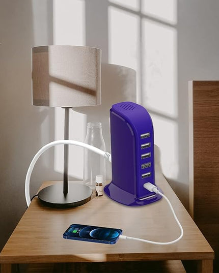 iPhone Charger Fast Charging Upoy, Multi Device USB Charging Station, 6 Ports USB Blocks, Power Adapter 1 USB C + 5 USB A Ports, Kawaii Electronics Accessories, Essentials for Travel, Vacation, Home
