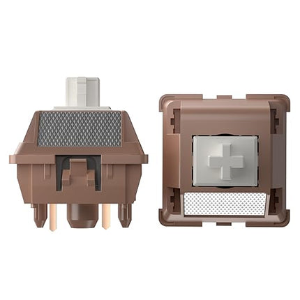 DUROCK Mocha Silk Linear Switches, Full POK Switch 56g Long Spring, Light Diffuser 5 Pins Lubed Smooth Thocky Mechanical Keyboard Switches (70pcs)