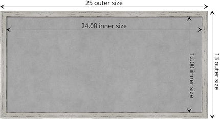 Amanti Art White Framed Magnetic Board 13x25 Small Vision Board for use with Magnets, 100% Metal Sheet to Display Items as Office Decor or for Home Organization in mudroom, Kitchen or Kids Room