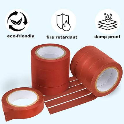 Romeda 9 Pack Electrical Tapes, Electrical Tape Water, Sun, and Oil Resistant, Electrical Tape is Suitable for Most Domestic, Commercial, and Industrial environments - Brown