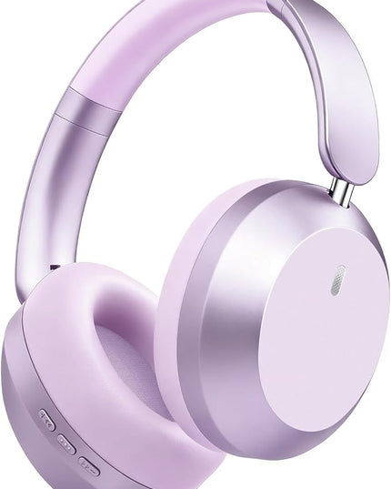 Wentronic Y05 Bluetooth Headphones Wireless Over Ear Noise Cancelling with Microphone 48 Hours Playtime, High Sound Quality Foldable Soft Earpads Headphones for Travel-Purple