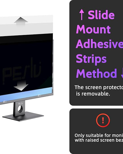 Privacy Screen Adhesive Strips and Slide Mount Tabs for Laptop Computer Monitor, Privacy Screen Slide Mount Tabs *2, Privacy Screen Adhesive Strips *2, 1pcs Microfiber Cloth, 2pcs Screen Cleaning Kit