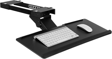 Mount-It! Under Desk Computer Keyboard and Mouse Tray, Full Motion Slide Out Keyboard Tray with Tilt, Swivel and Height Adjustment, Ergonomic Keyboard Drawer with Gel Wrist Pad, Black