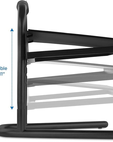 Mount-It! Height Adjustable Foot Rest for Standing and Sitting, Freestanding Under The Desk Footrest with Handle and Six Height Settings, Anti-Slip Padded Surface,Black