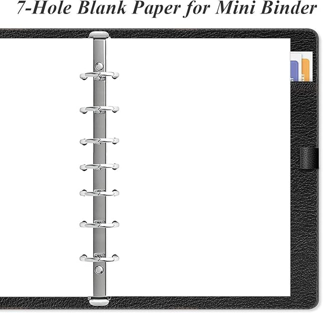 A5 Blank Refill Paper - 100 Sheets/200 Pages Loose Leaf Paper for Filofax Planner, Organizer, Binders, 7-Hole Punched, 100gsm Blank Paper, 5.8" x 8.3 "