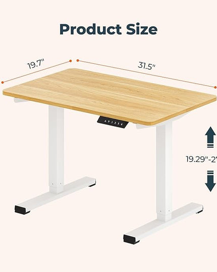 Small Adjustable Stand Up Desk for Children,One-Piece Standing Desk 31.5 x 19.7 Inch, Home Office Desk Computer Workstation, Maple