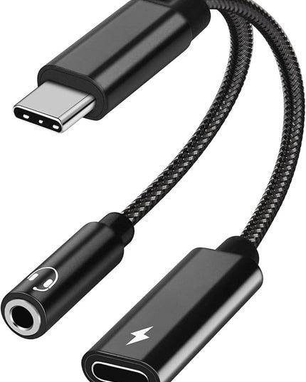 2 in 1 USB C to 3.5mm Headphone and Charger Adapter, USB C to AUX Mic Jack with PD 60W Fast Charging for Stereo, Earphones, Compatible with iPhone 17/16, Samsung Galaxy S25/S24, Google Pixel 9/8