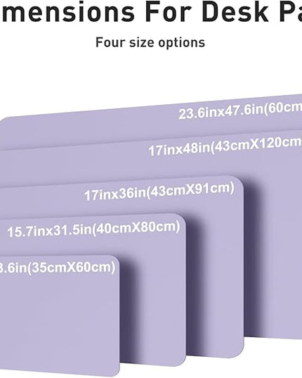 Aothia Faux Leather Desk Mat – Large Mouse Pad, Non-Slip PU Leather Blotter, Waterproof Writing Surface for Office and Home (Lavender, 47.2" x 23.6")